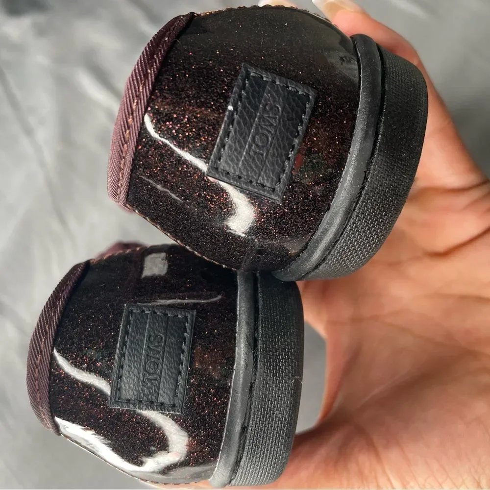 TOMS Kids' Sparkly Maroon Dress Shoes